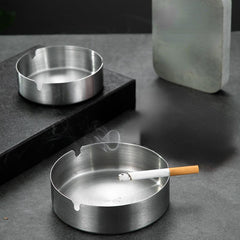 RV Stainless Steel Cigarette Ashtray Portable Silvery Metal Ash Tray