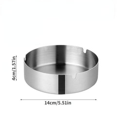 RV Stainless Steel Cigarette Ashtray Portable Silvery Metal Ash Tray