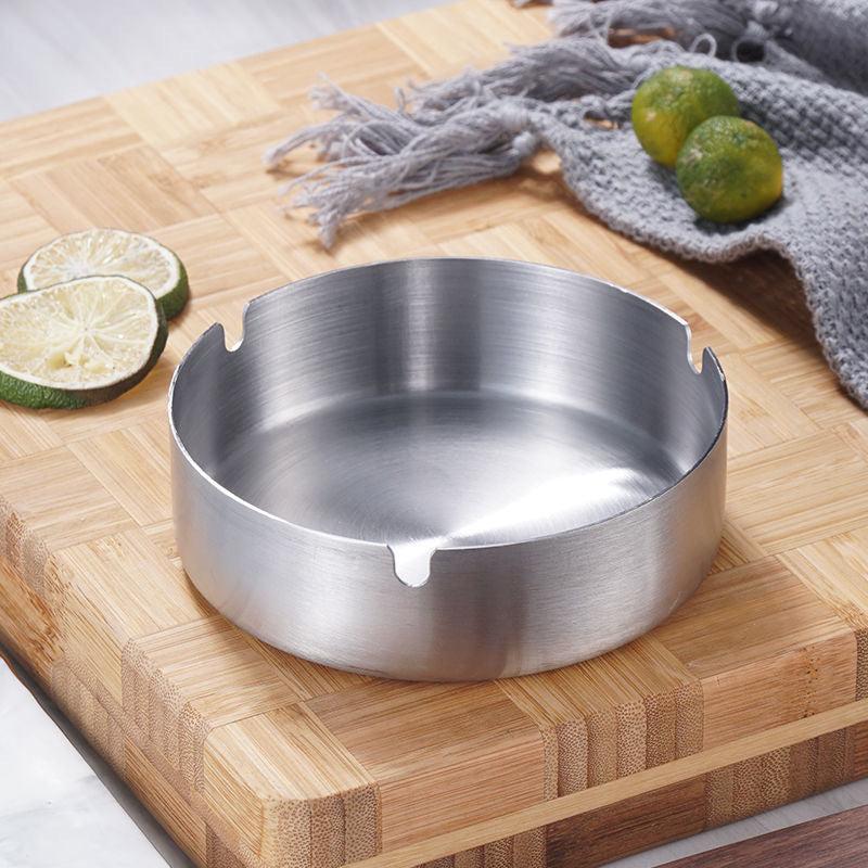 RV Stainless Steel Cigarette Ashtray Portable Silvery Metal Ash Tray