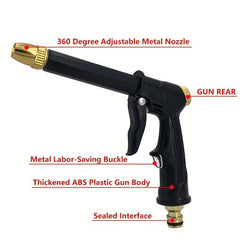 High Pressure Water Sprayer Portable Hose Nozzle Spray Adjustable Garden Car