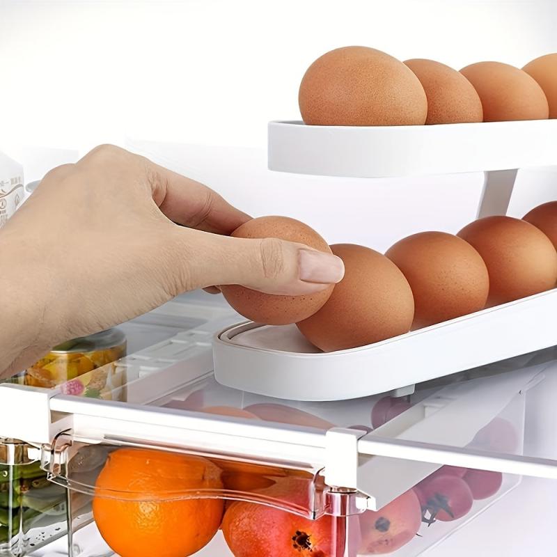 Egg Dispenser Egg Rolling Storage Rack Egg Tray Dispenser