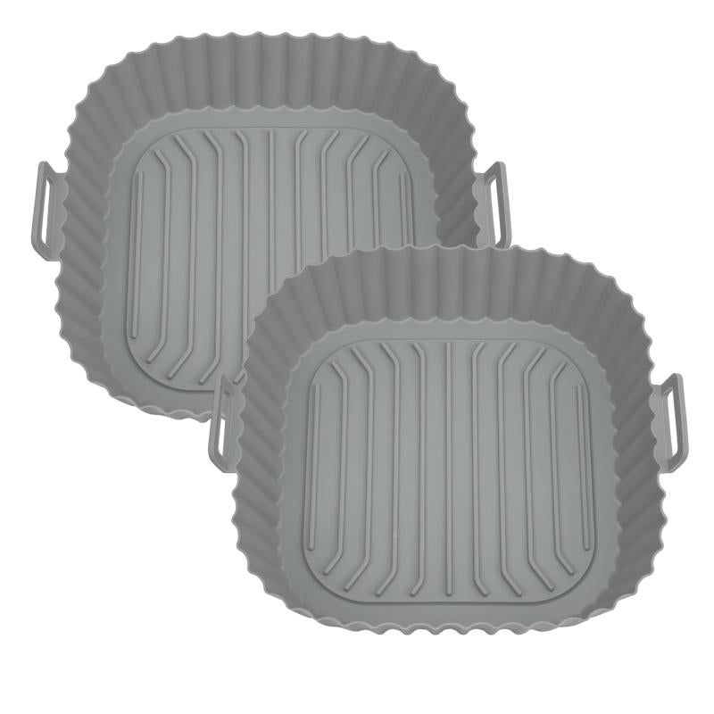 2 Pack Air Fryer Silicone Liners Easy Cleaning Reusable Basket 4-7QT