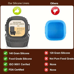 2 Pack Air Fryer Silicone Liners Easy Cleaning Reusable Basket 4-7QT