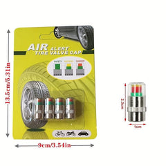 4pcs Tire Pressure Gauge Valve Cap Sensor Indicator