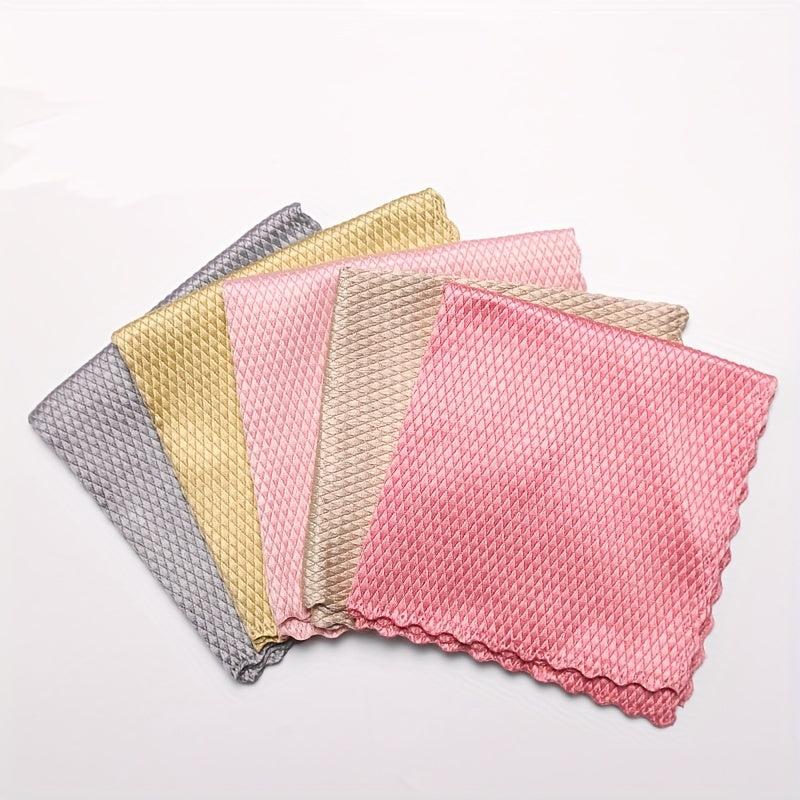 Fish Scale Dishcloth Set for Glass Wiping Cleaning Towel