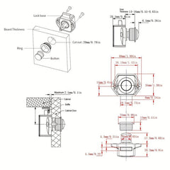 RV Yacht Motorhome Push Button Latch Cabinet Door Locks