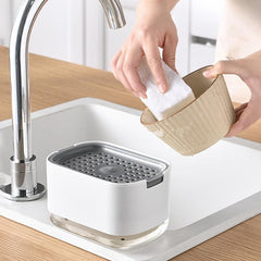 Kitchen Press Soap Dish Scouring Pad Cleaner Automatic Soap Dish