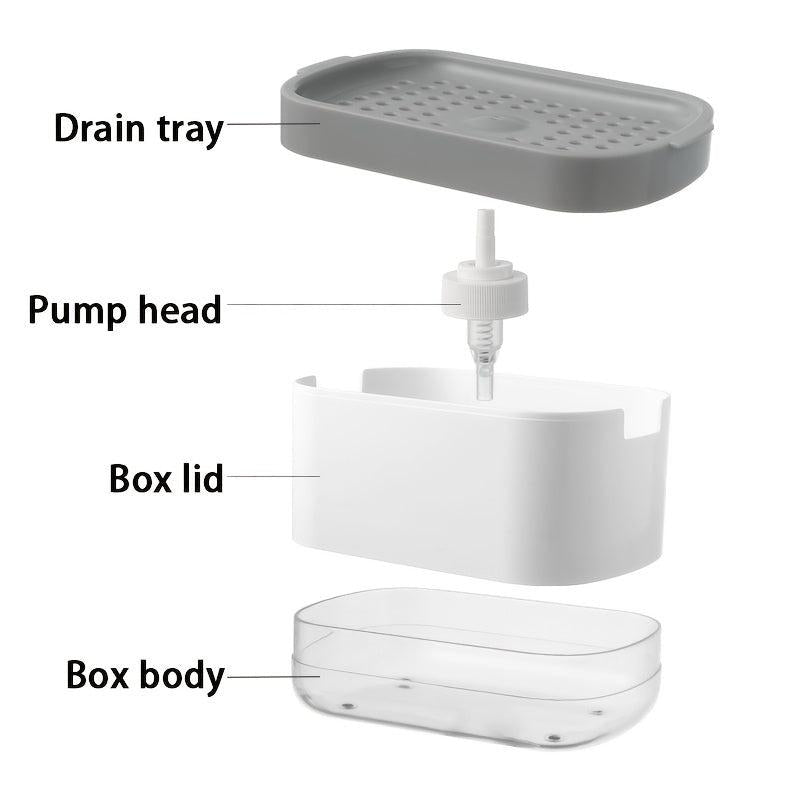 Kitchen Press Soap Dish Scouring Pad Cleaner Automatic Soap Dish