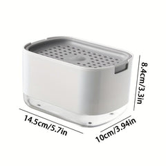 Kitchen Press Soap Dish Scouring Pad Cleaner Automatic Soap Dish