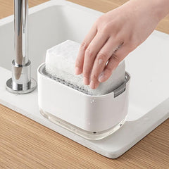Kitchen Press Soap Dish Scouring Pad Cleaner Automatic Soap Dish