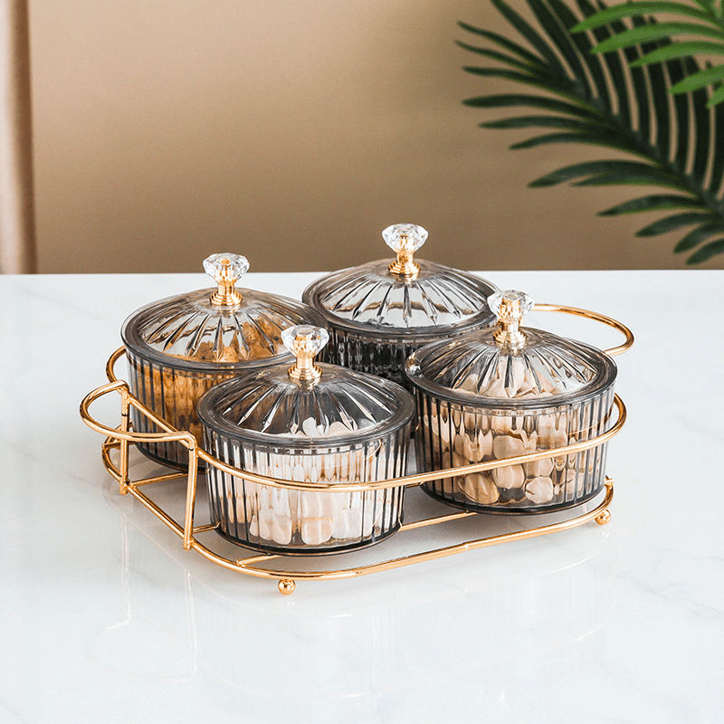 Transparent Round Dried Fruit Salad Plate for RV Kitchen