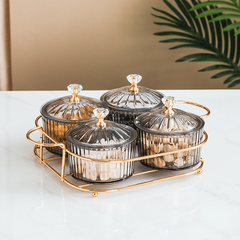 Transparent Round Dried Fruit Salad Plate for RV Kitchen