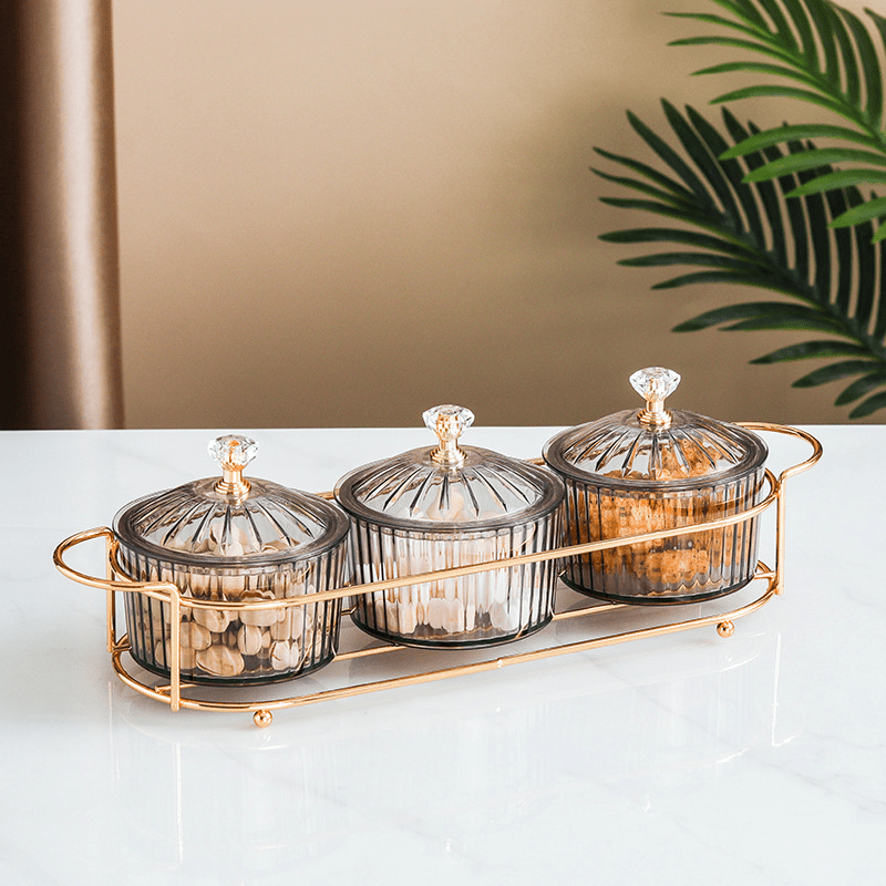 Transparent Round Dried Fruit Salad Plate for RV Kitchen