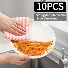10pc Kitchen Towel & Dishcloth Set Cotton RV Farm Household Dishwashing Towel