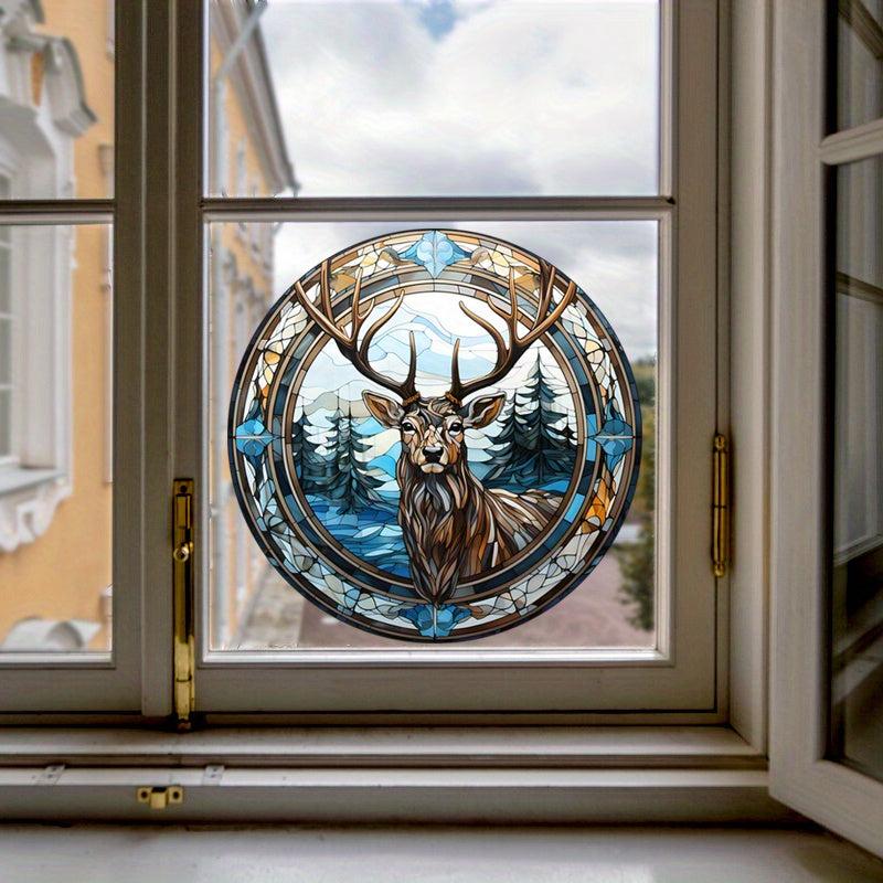 Christmas Reindeer Elk Glass Sticker Home Decoration