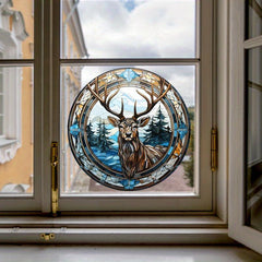 Christmas Reindeer Elk Glass Sticker Home Decoration
