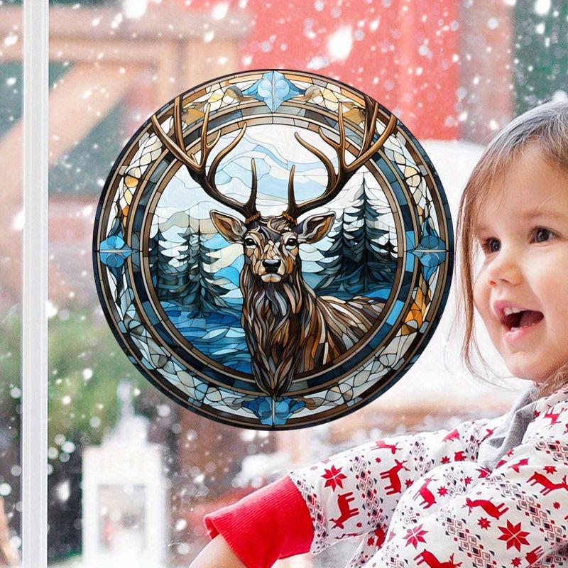 Christmas Reindeer Elk Glass Sticker Home Decoration