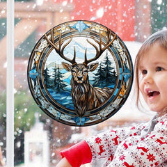 Christmas Reindeer Elk Glass Sticker Home Decoration