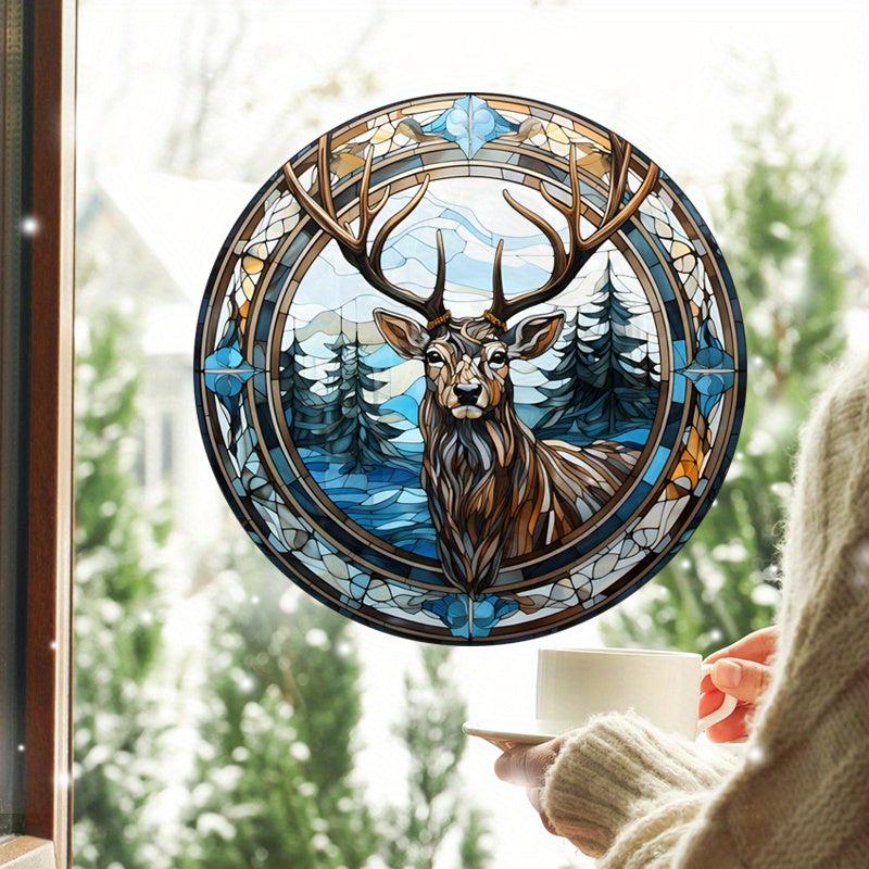 Christmas Reindeer Elk Glass Sticker Home Decoration