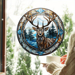 Christmas Reindeer Elk Glass Sticker Home Decoration