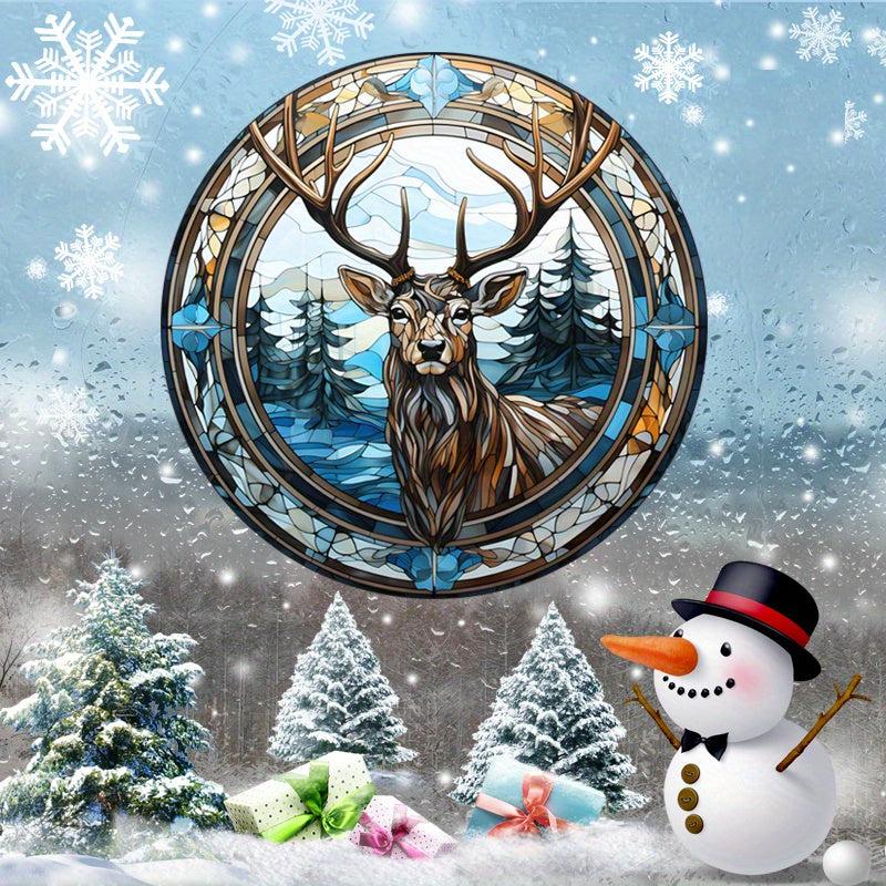 Christmas Reindeer Elk Glass Sticker Home Decoration