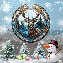 Christmas Reindeer Elk Glass Sticker Home Decoration