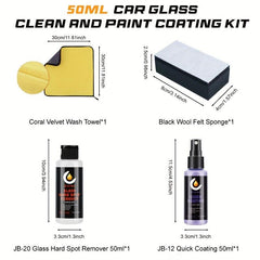 Car Glass Clean & Paint Coating Kit Windshield Cleaner Ceramic Coating
