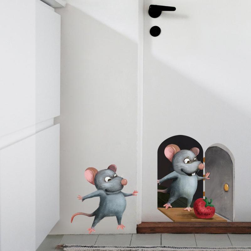 Cute Rat Wall Stickers for Kids' Room