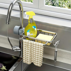 Aluminum Sink Drain Rack Sponge Faucet Holder