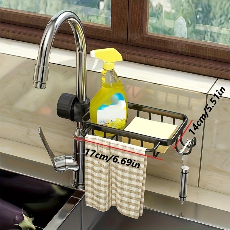 Aluminum Sink Drain Rack Sponge Faucet Holder