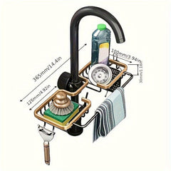 Aluminum Sink Drain Rack Sponge Faucet Holder