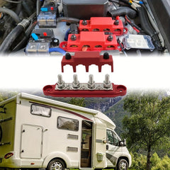 12V Bus Bar Power Distribution 4 Studs Junction Block Automotive Marine Terminal