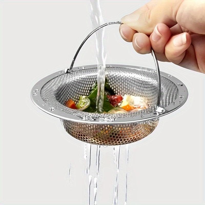 Stainless Steel Sink Strainer with Handle - for RV, Restaurant, Dishwasher