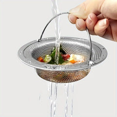 Stainless Steel Sink Strainer with Handle - for RV, Restaurant, Dishwasher