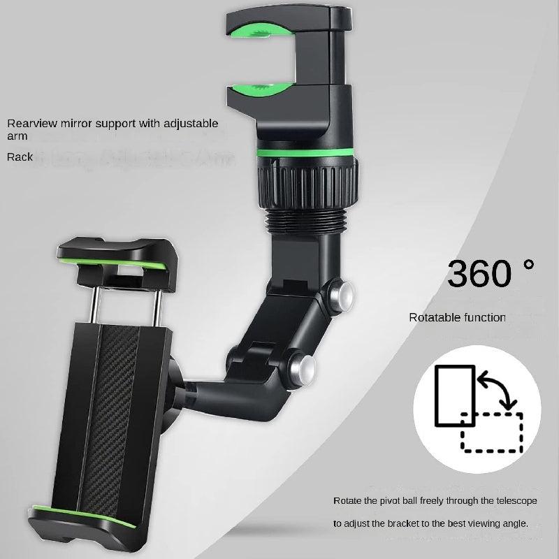 Rearview Mirror Mobile Phone Holder Rotatable Car Phone Holder