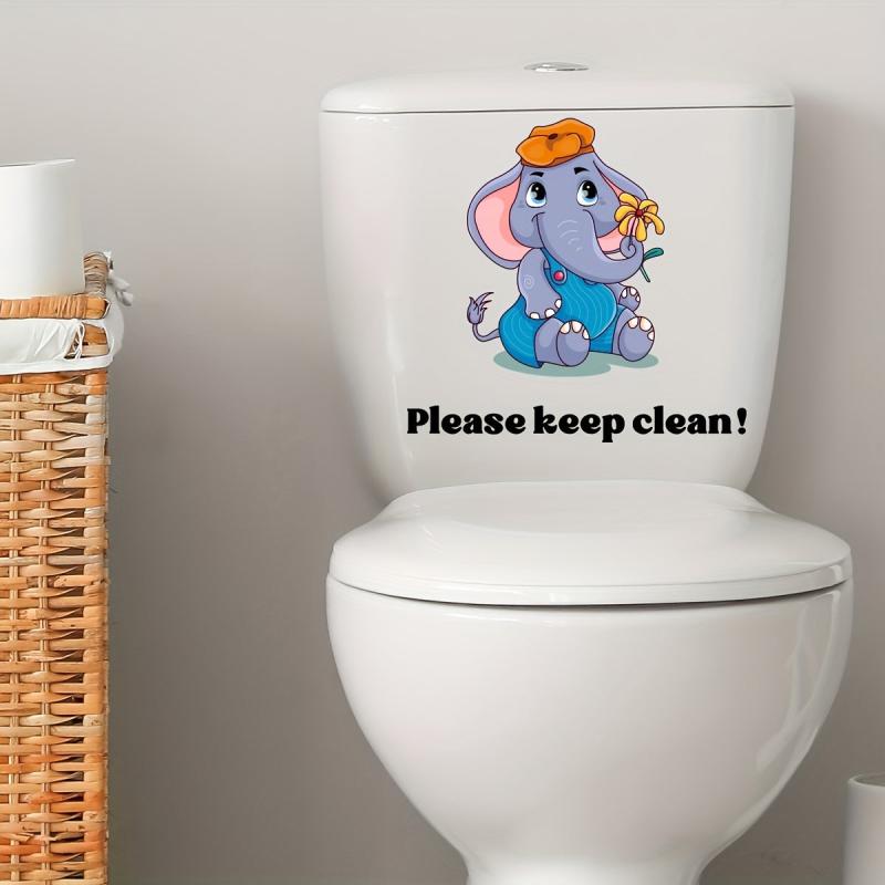 2pcs Cartoon Toilet Decoration Stickers - Fun Toilet Decals
