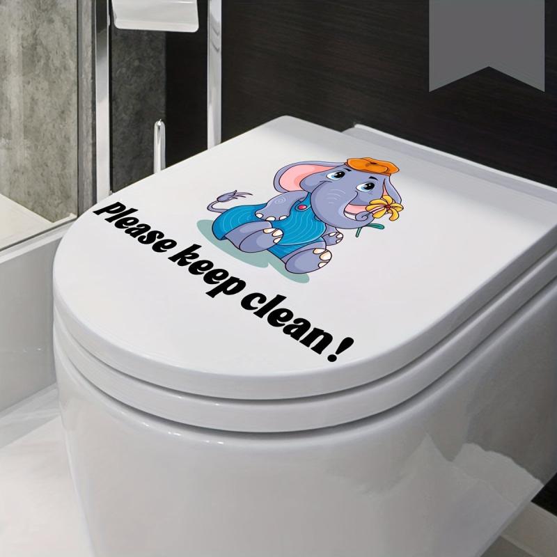 2pcs Cartoon Toilet Decoration Stickers - Fun Toilet Decals