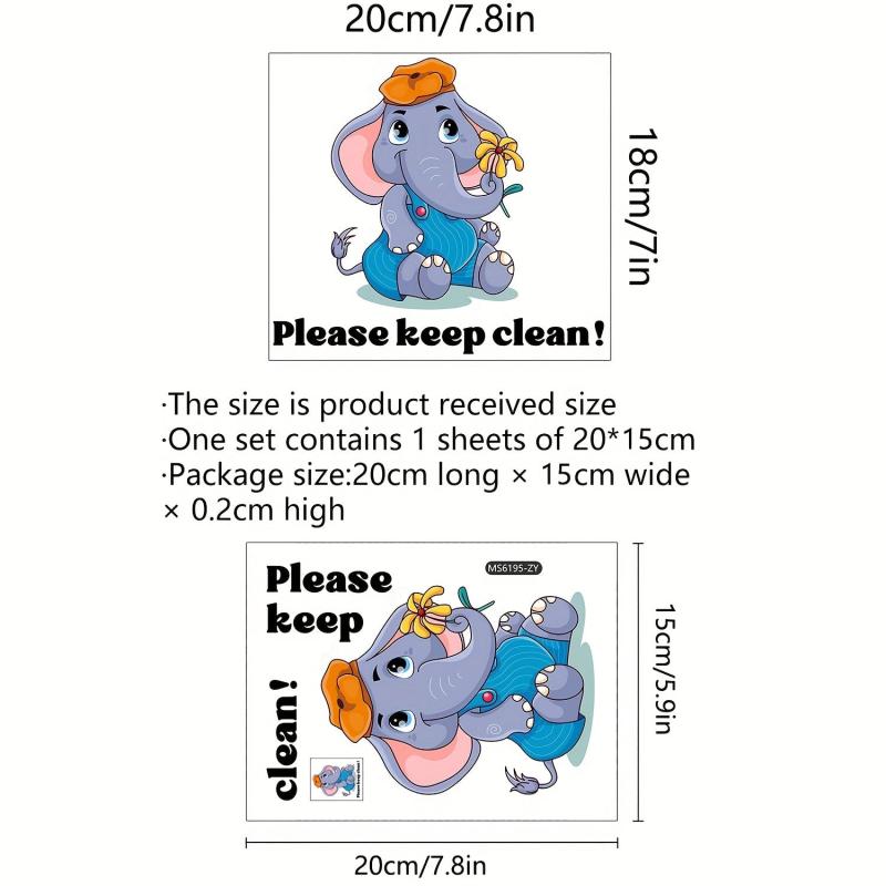 2pcs Cartoon Toilet Decoration Stickers - Fun Toilet Decals