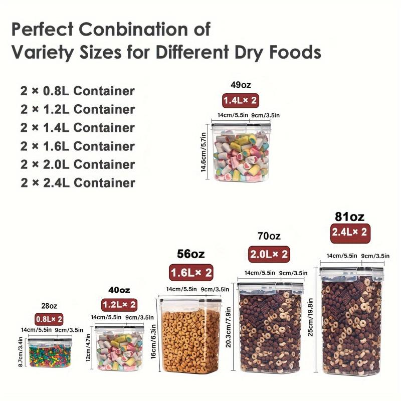12pcs Airtight Food Storage Containers with Lids BPA-Free Kitchen Canisters