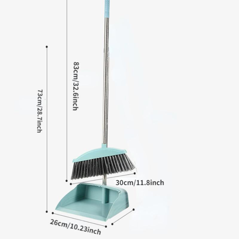 2pcs Stainless Steel Broom & Dustpan Set
