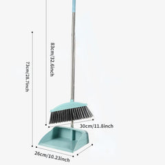 2pcs Stainless Steel Broom & Dustpan Set