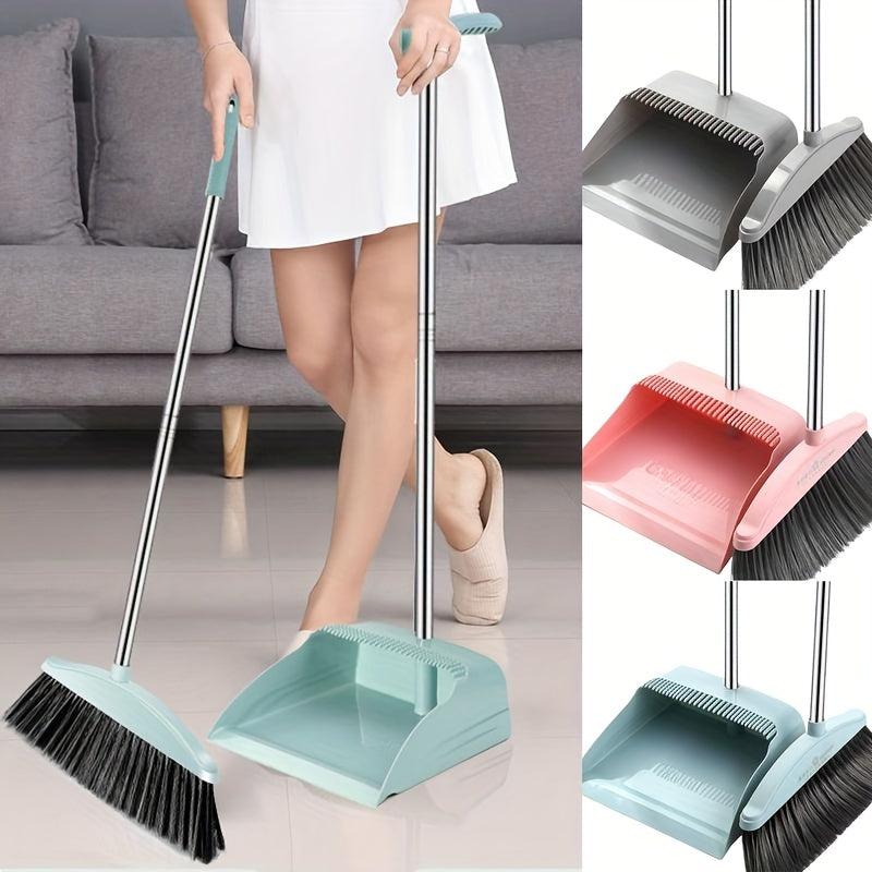 2pcs Stainless Steel Broom & Dustpan Set