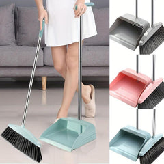 2pcs Stainless Steel Broom & Dustpan Set