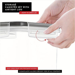 Airtight Pasta Containers 2.8L for Spaghetti Sugar Flour Noodles - BPA-Free
