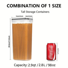Airtight Pasta Containers 2.8L for Spaghetti Sugar Flour Noodles - BPA-Free