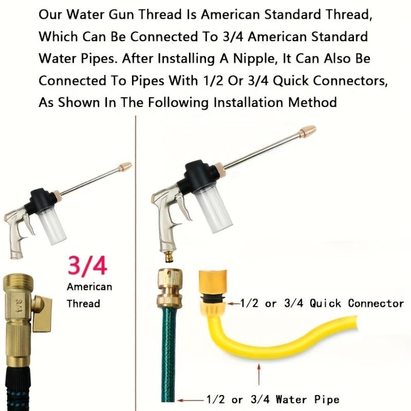 Long Rod High Pressure Car Wash Water Gun Lawn Garden Irrigation Sprinkler