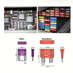 140pcs Car Fuse Kit Standard and Mini RV Truck 5A-30A ATC ATO