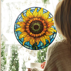 Sunflower Car Stickers RV Glass Electrostatic Non Adhesive Window Decorative