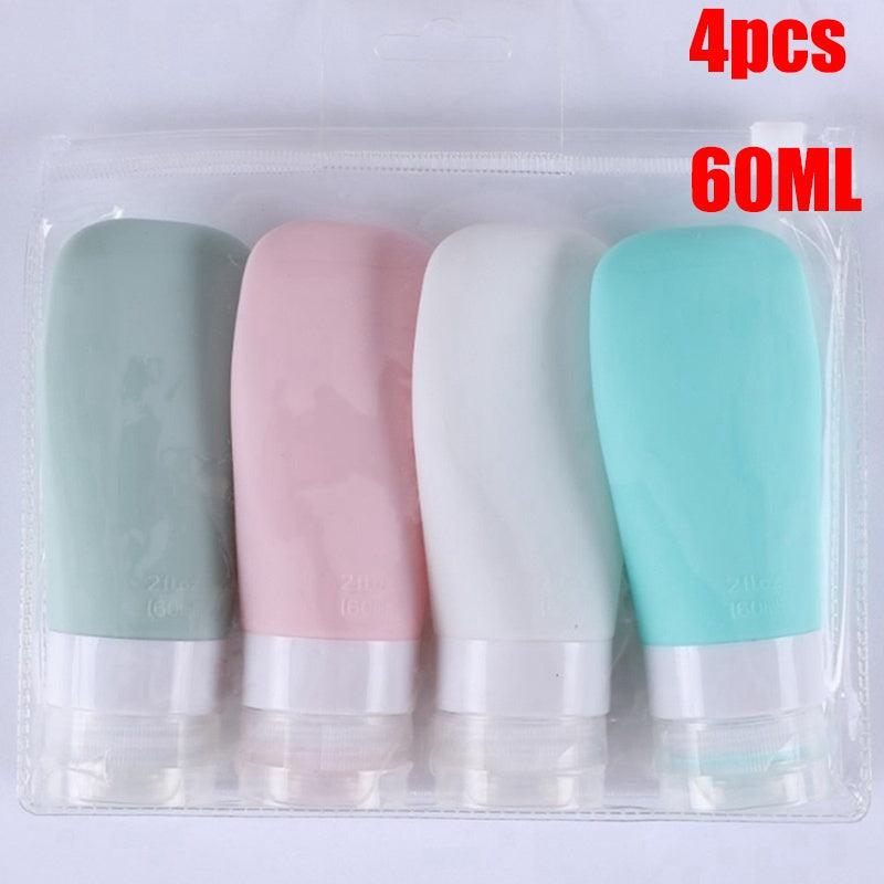 4pcs Silicone Travel Packing Bottle Press Bottle Lotion Shampoo Bath Container
