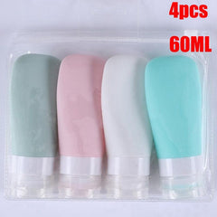 4pcs Silicone Travel Packing Bottle Press Bottle Lotion Shampoo Bath Container
